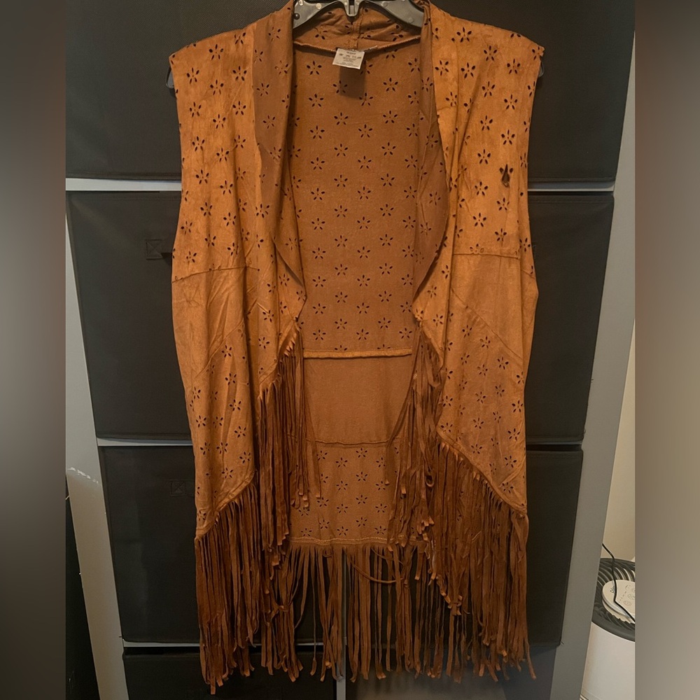 Earthbound suede-like Fringe Vest
